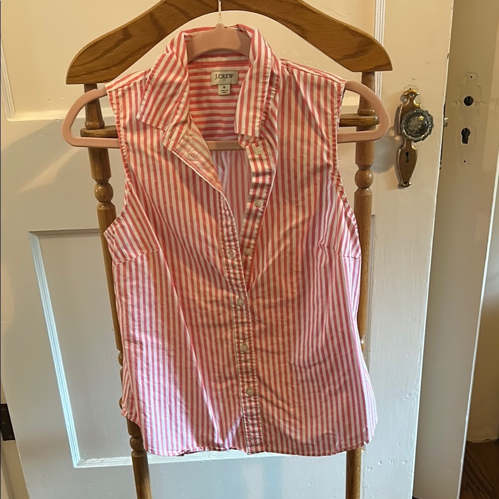 J. Crew Pink Striped Women's Sleeveless Top